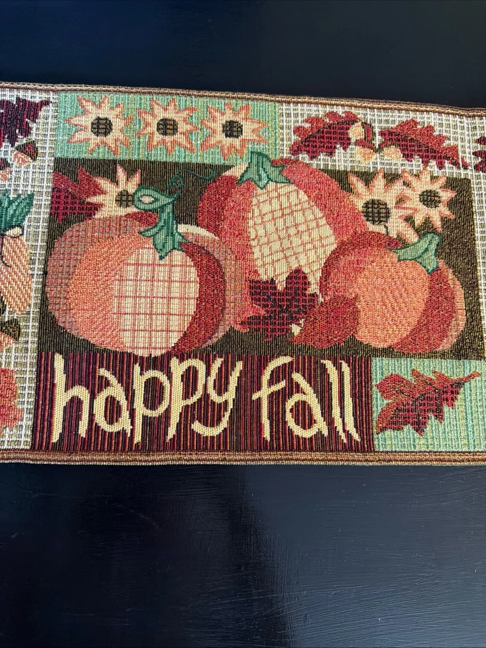 Happy Fall Pumpkin Table Runner - Autumn Accent 72x 13